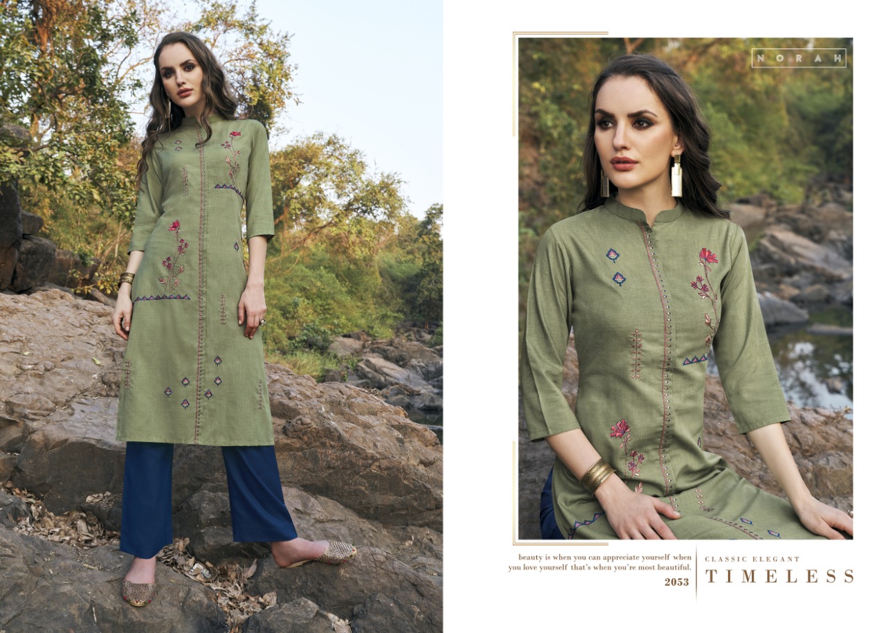 tunic house netal cotton decent embroidary look kurti catalog