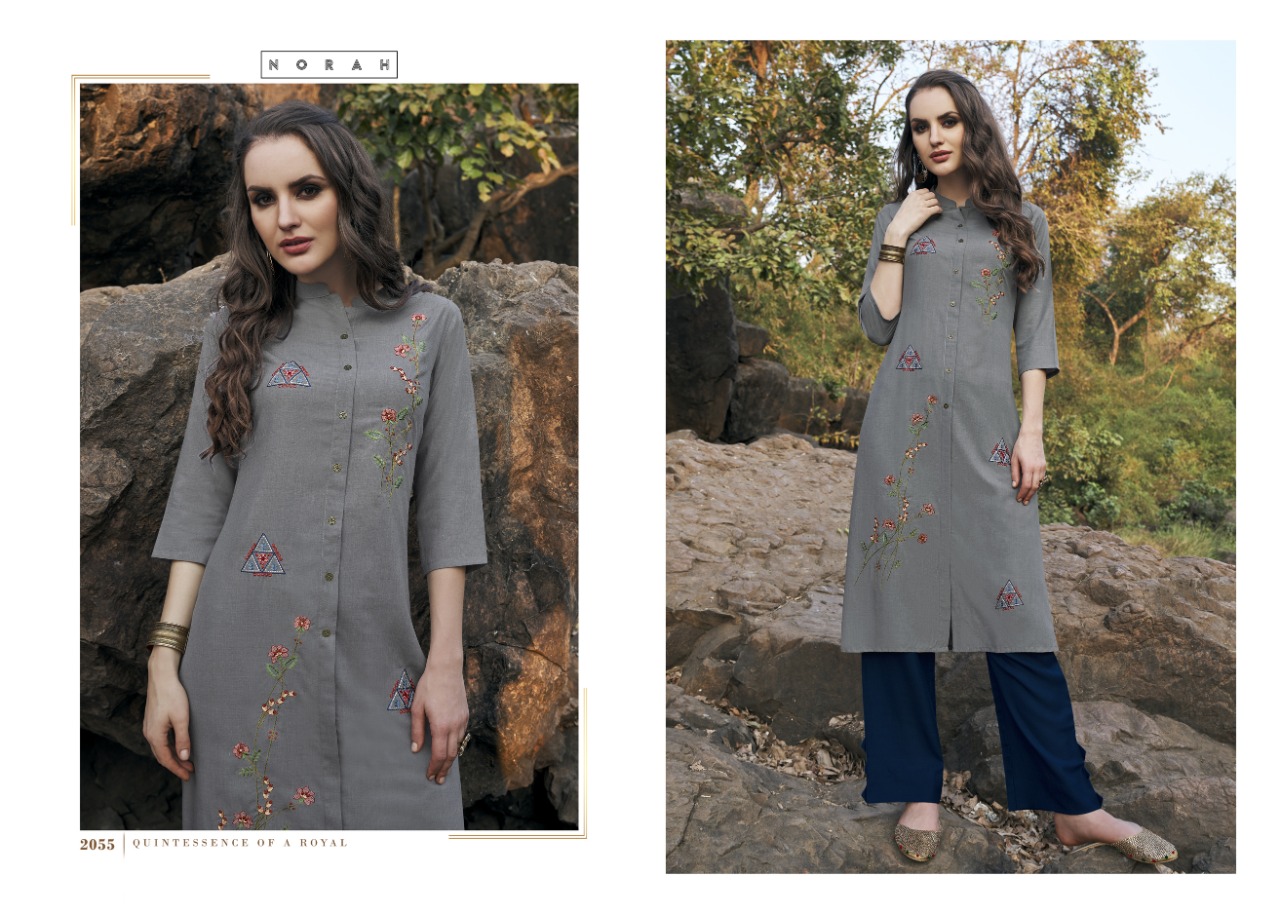 tunic house netal cotton decent embroidary look kurti catalog