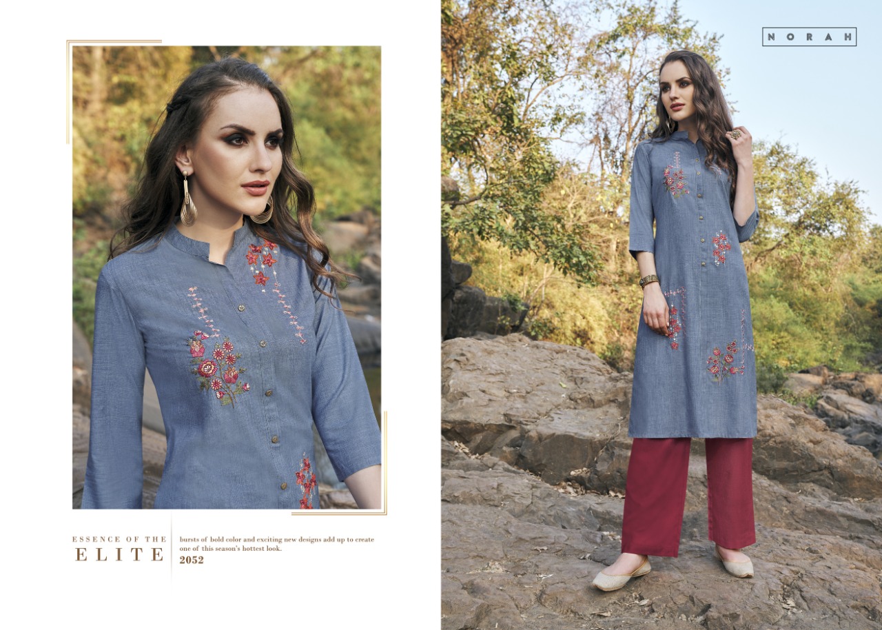 tunic house netal cotton decent embroidary look kurti catalog