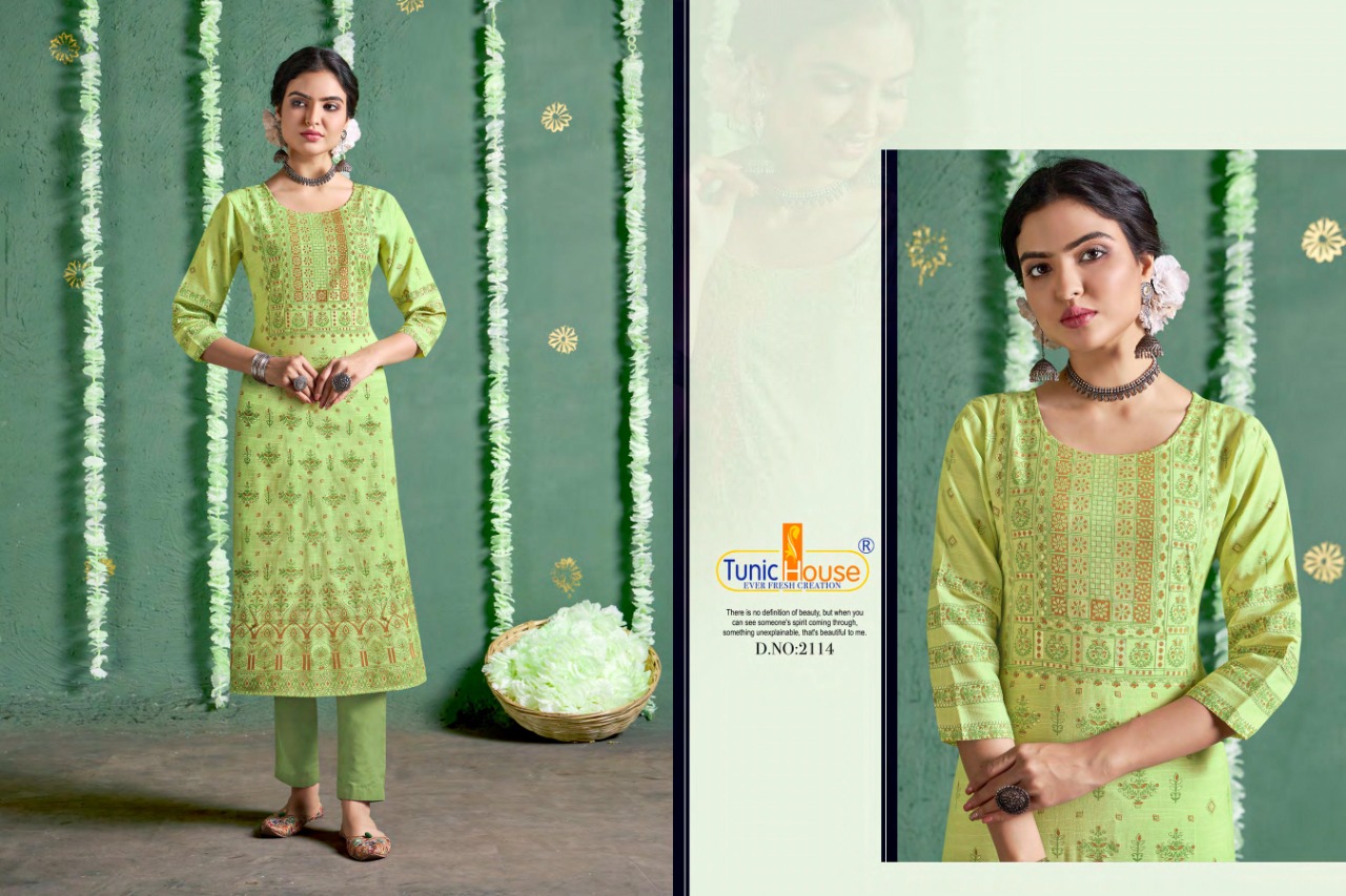 tunic house nigaah foil nx rayon classic trendy look kurti catalog