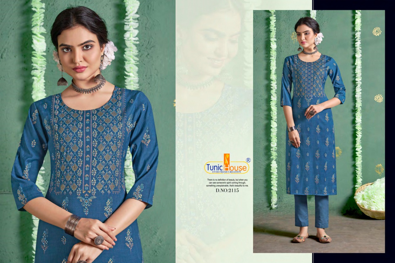 tunic house nigaah foil nx rayon classic trendy look kurti catalog