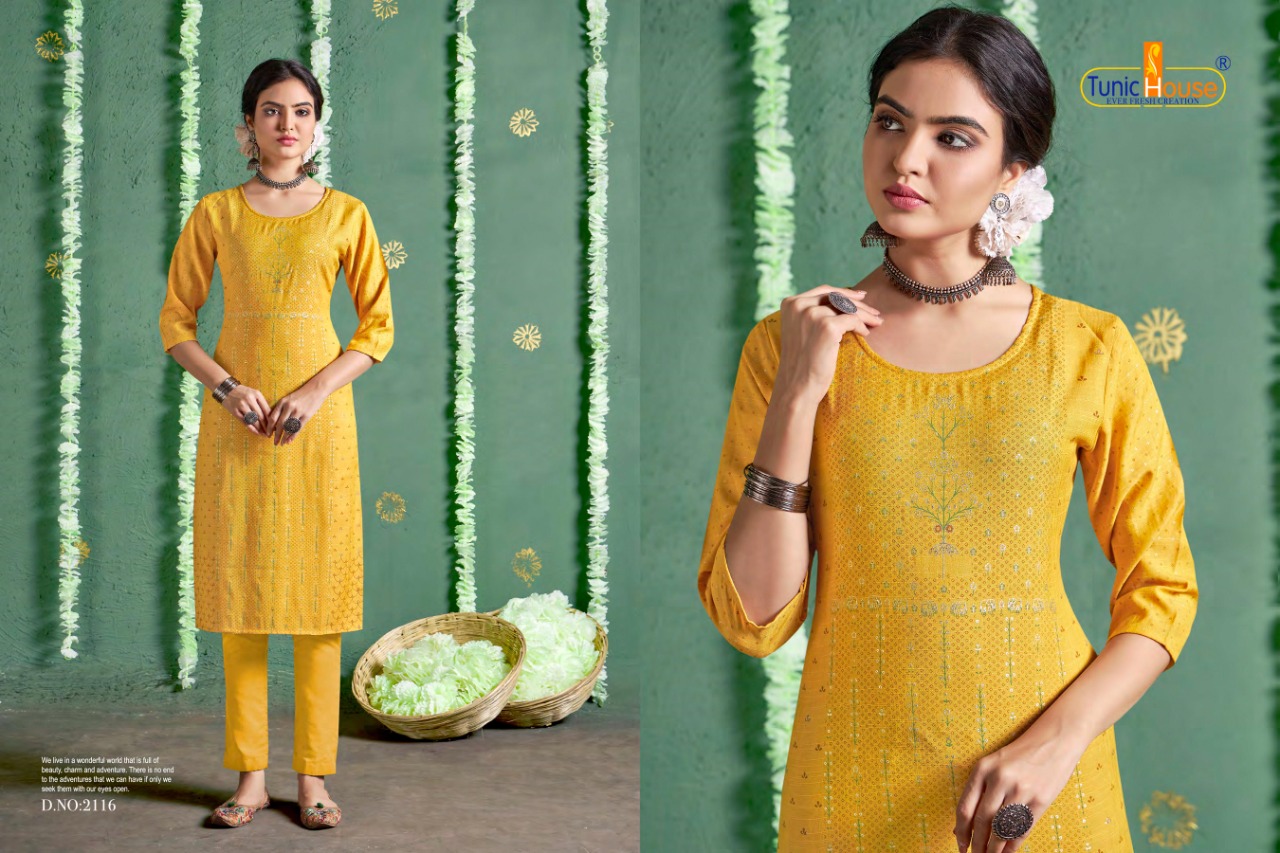 tunic house nigaah foil nx rayon classic trendy look kurti catalog