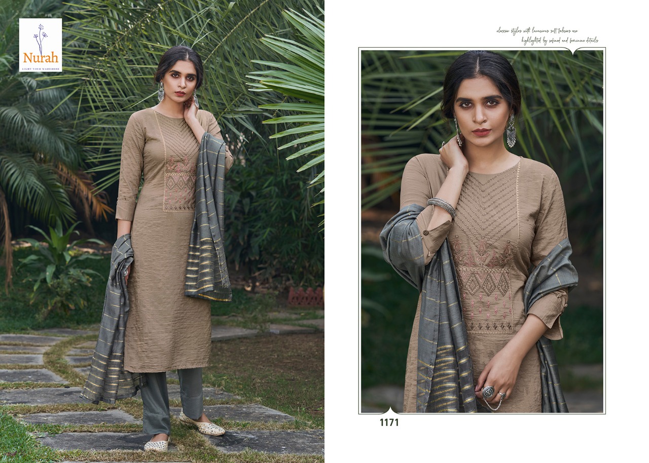 tunic house nikunj chinnon silk catchy look kurti pant with dupatta catalog