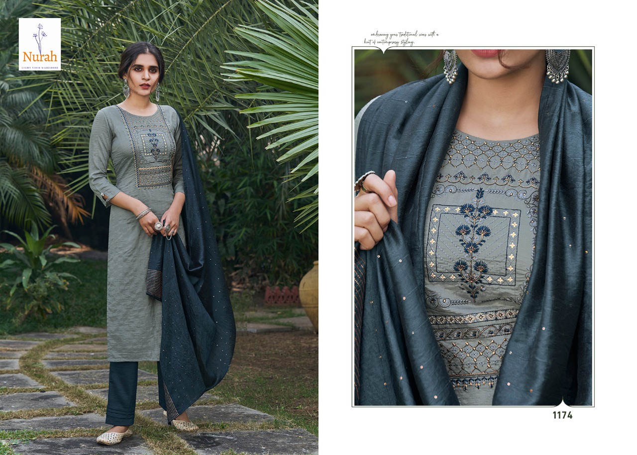 tunic house nikunj chinnon silk catchy look kurti pant with dupatta catalog