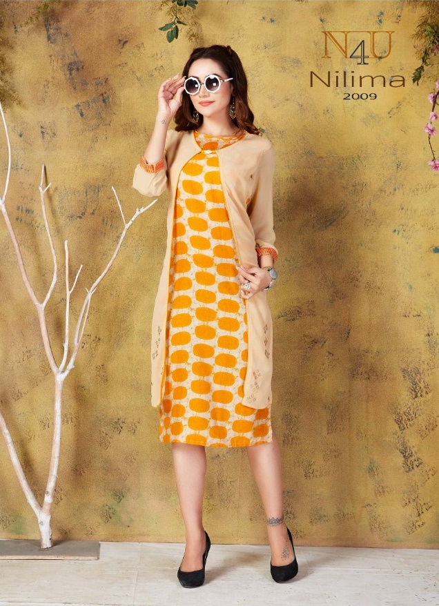 tunic house nilima georgette beautifull designed embroidary  kurti catalog