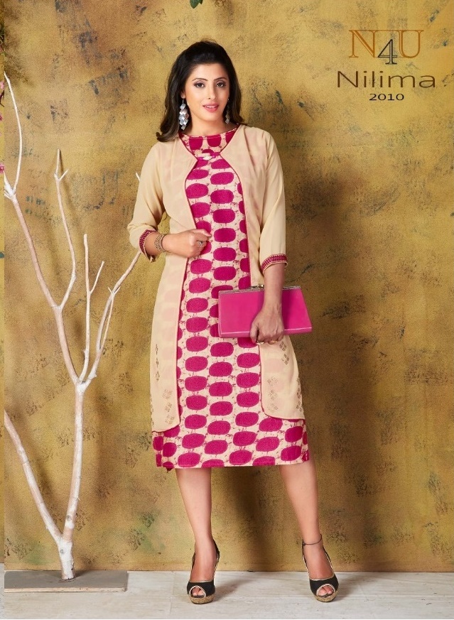 tunic house nilima georgette beautifull designed embroidary  kurti catalog