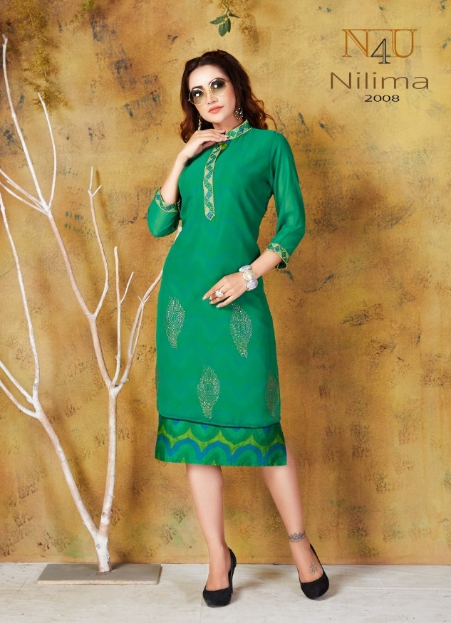 tunic house nilima georgette beautifull designed embroidary  kurti catalog