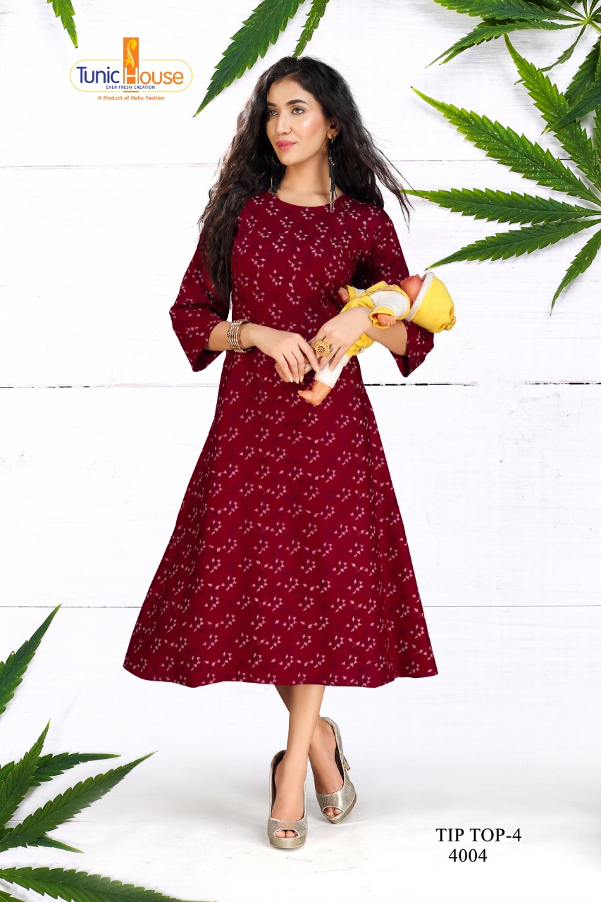 tunic house tip top vol 4 viscous rayon decent look kurti catalog