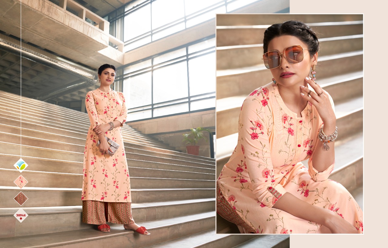 vinay fashion tumbaa polo 7 rayon exclusive print kurti with plazzo catalog