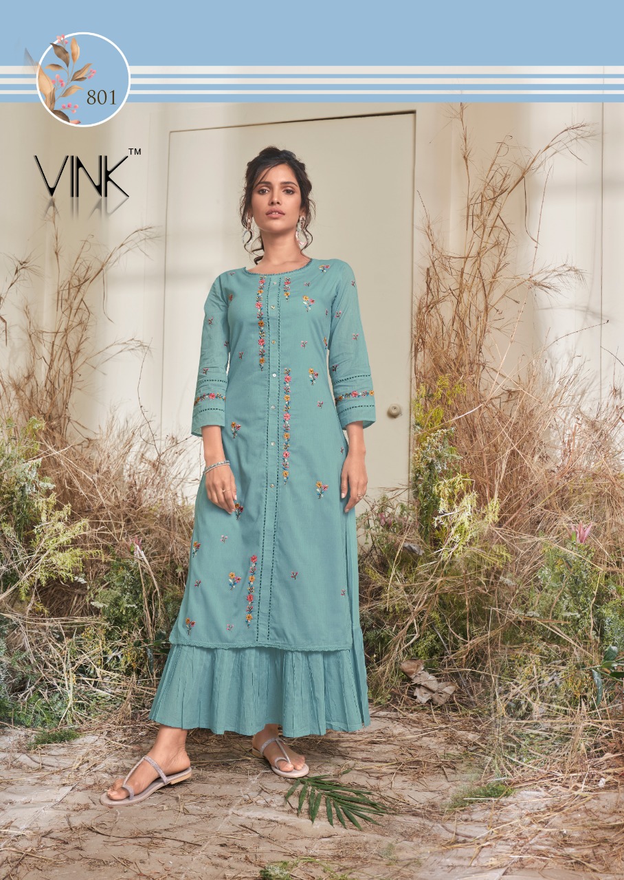 vink craft cotton innovative style long kurti catalog