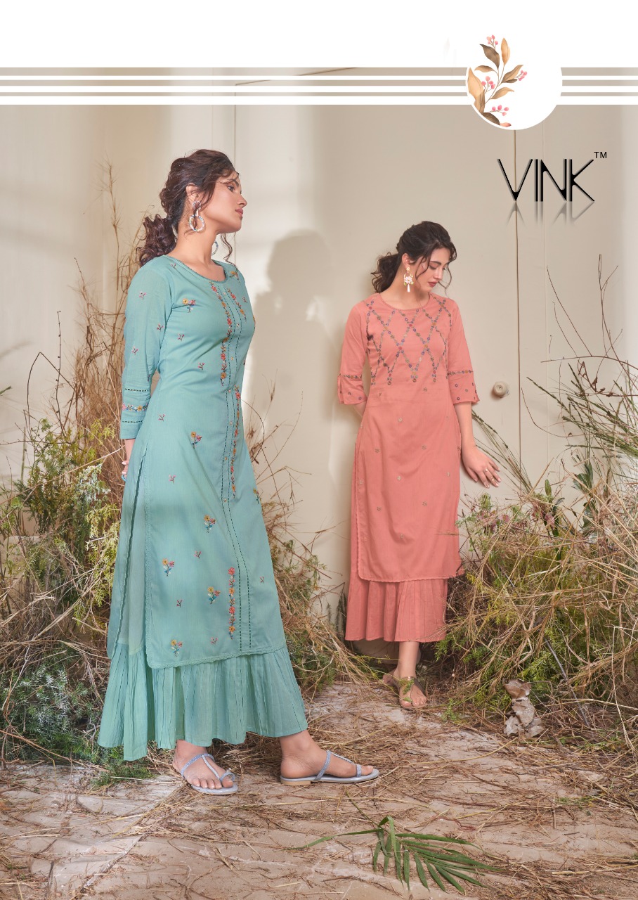 vink craft cotton innovative style long kurti catalog