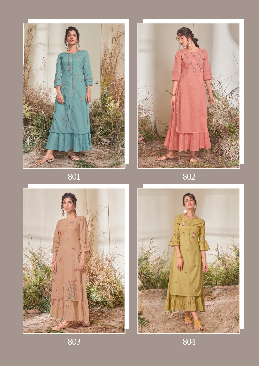 vink craft cotton innovative style long kurti catalog