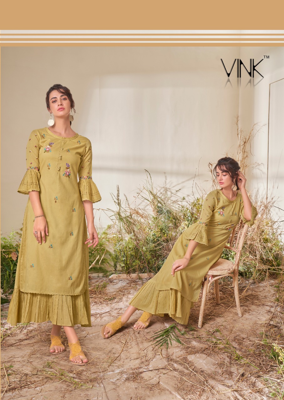 vink craft cotton innovative style long kurti catalog