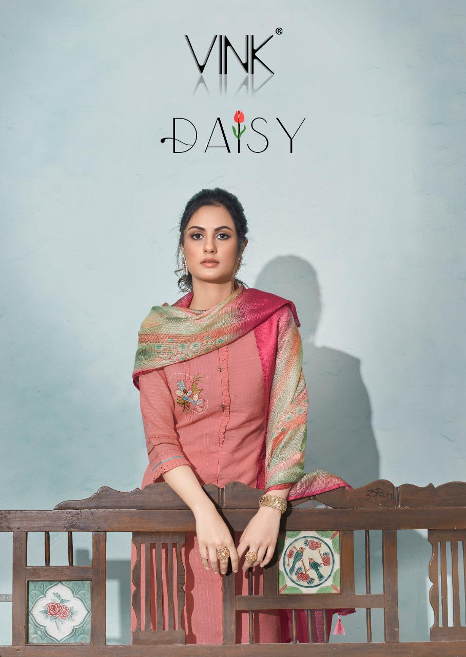 vink daisy cotton catchy look daisy kurti with pant dupatta catalog