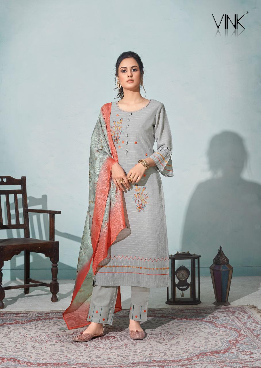 vink daisy cotton catchy look daisy kurti with pant dupatta catalog