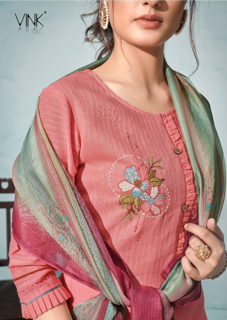 vink daisy cotton catchy look daisy kurti with pant dupatta catalog