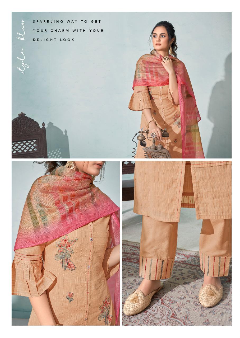 vink daisy cotton catchy look daisy kurti with pant dupatta catalog