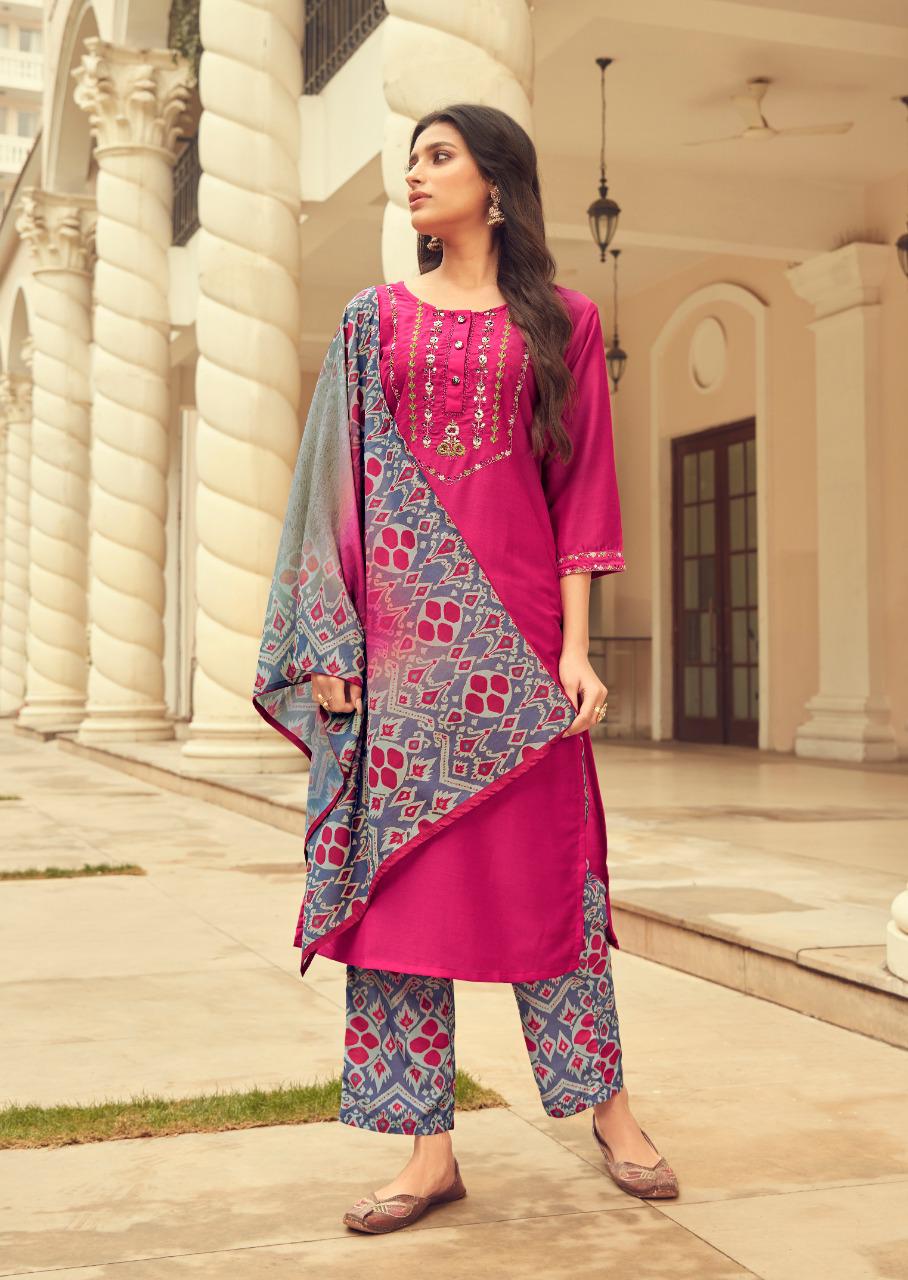 vink dreams viscos classic trendy look kurti bottom with mal dupatta catalog