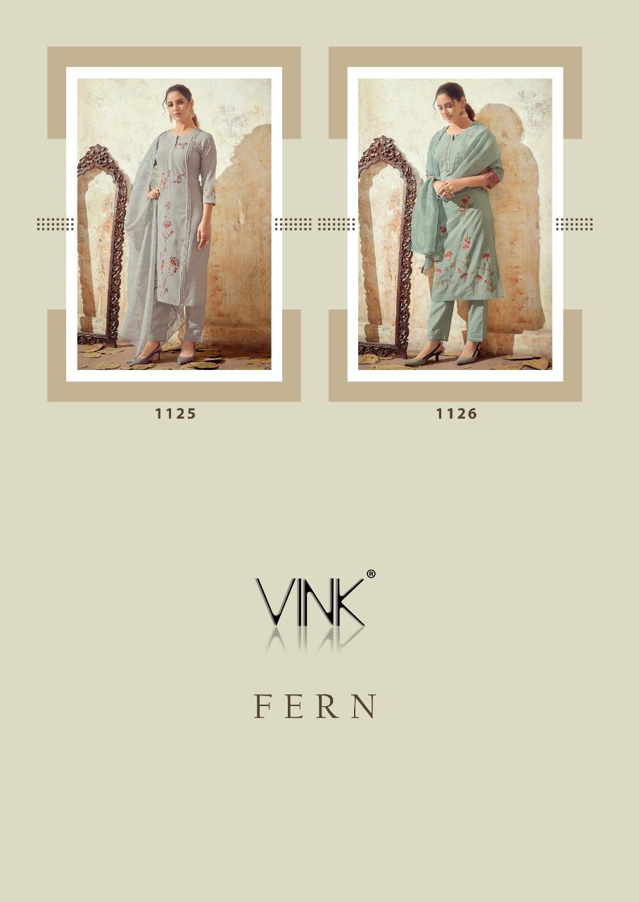 vink fern cotton new and modern style kurta with pant and dupatta catalog