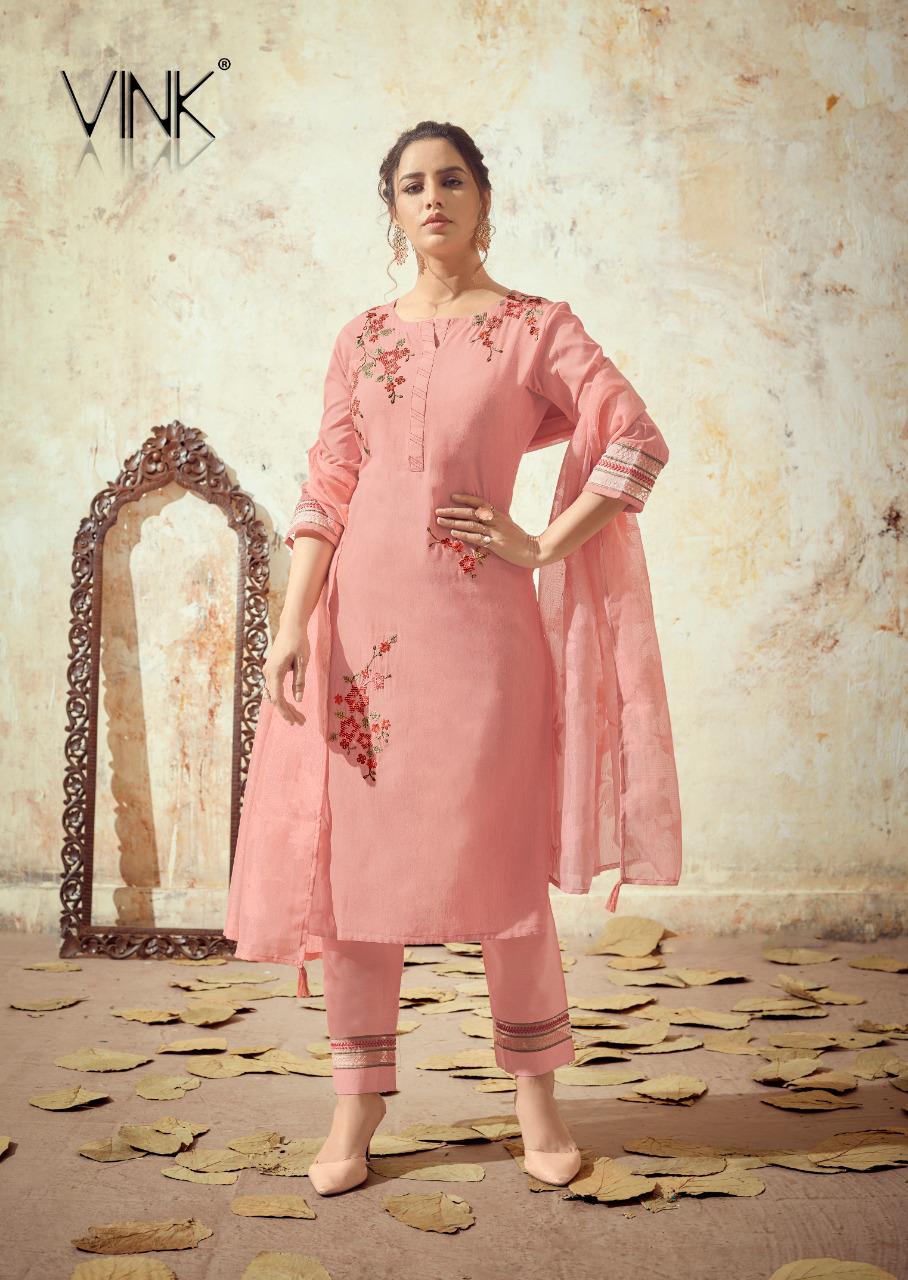 vink fern cotton new and modern style kurta with pant and dupatta catalog