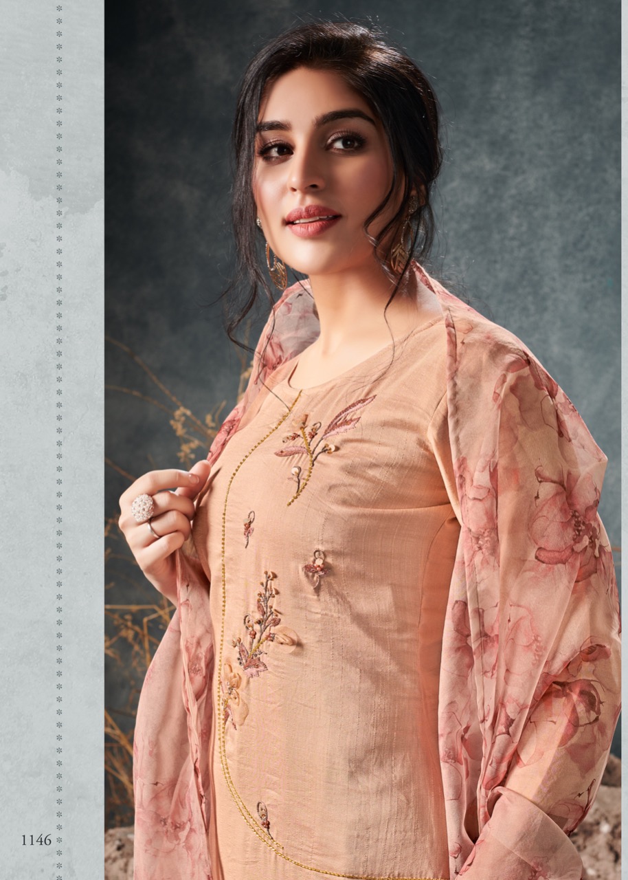 vink fragrance silk festive look kurti pant with dupatta  catalog