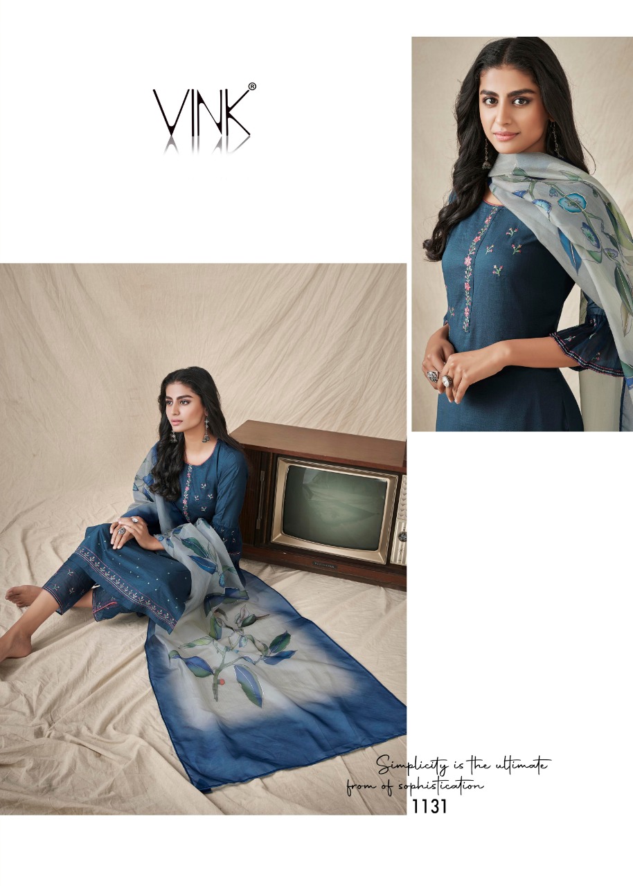 vink glamour silk new and modern style kurti with pant and dupatta catalog