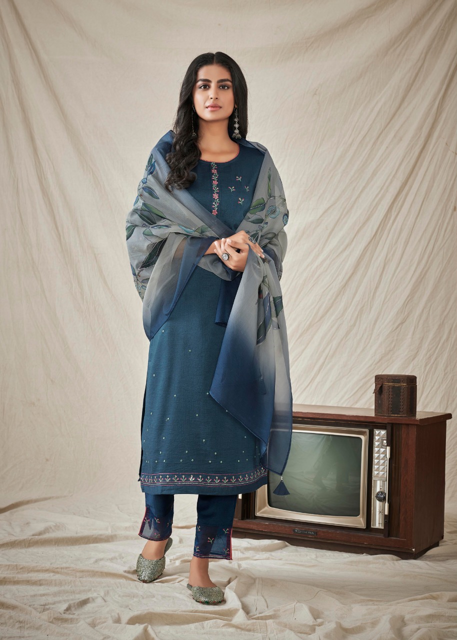 vink glamour silk new and modern style kurti with pant and dupatta catalog