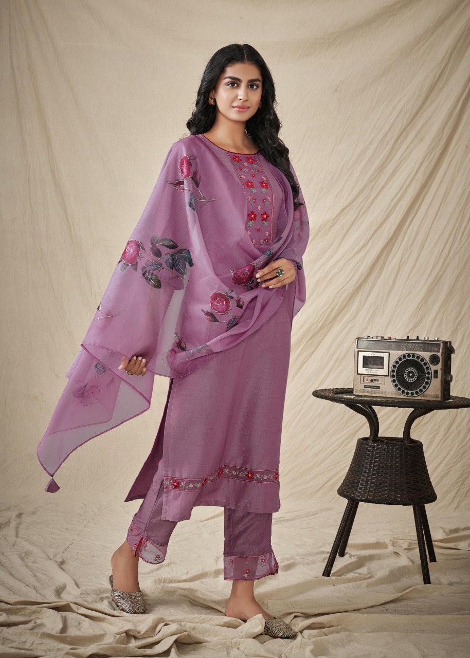 vink glamour silk new and modern style kurti with pant and dupatta catalog