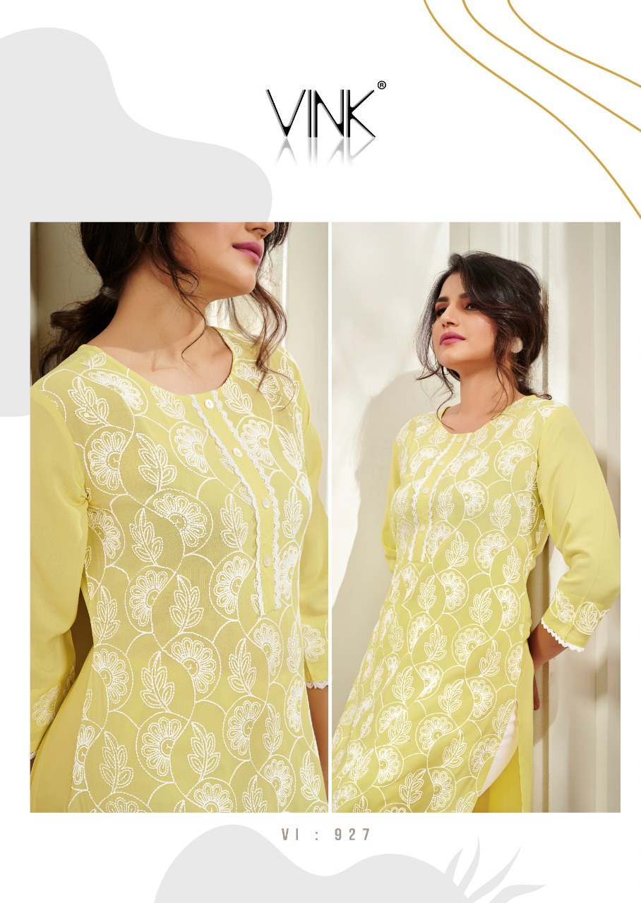 vink lucknowi vol 3 rayon attractive lucknowi work kurta with pant