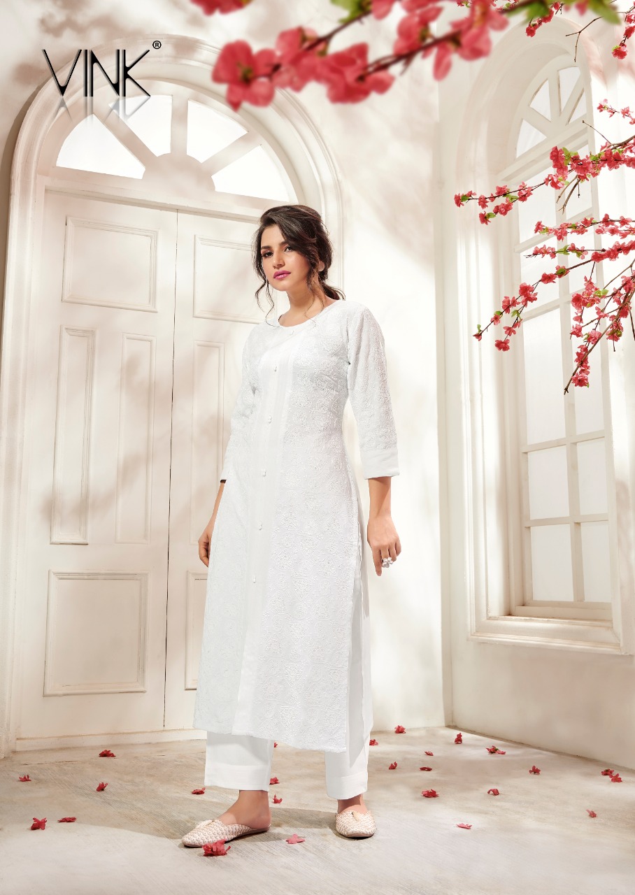 vink lucknowi vol 3 rayon attractive lucknowi work kurta with pant