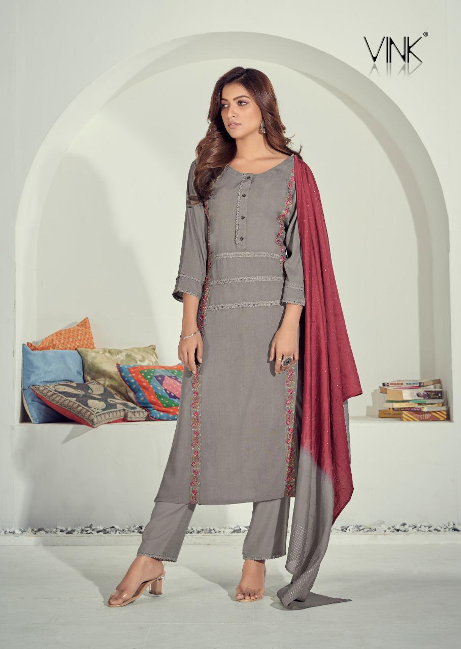 vink prizma rayon astonishing look kurti pant with dupatta catalog