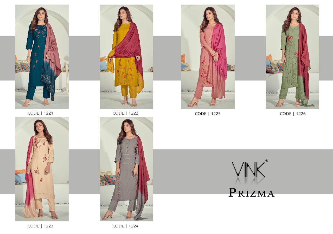 vink prizma rayon astonishing look kurti pant with dupatta catalog