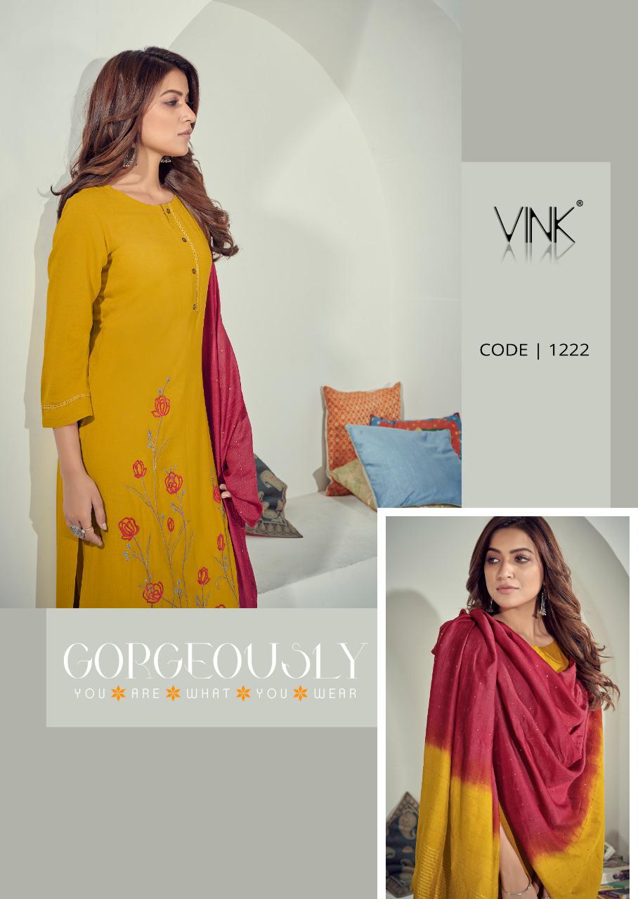 vink prizma rayon astonishing look kurti pant with dupatta catalog