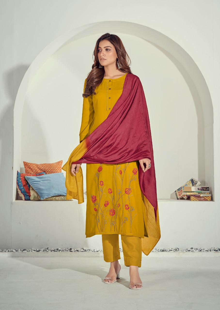 vink prizma rayon astonishing look kurti pant with dupatta catalog