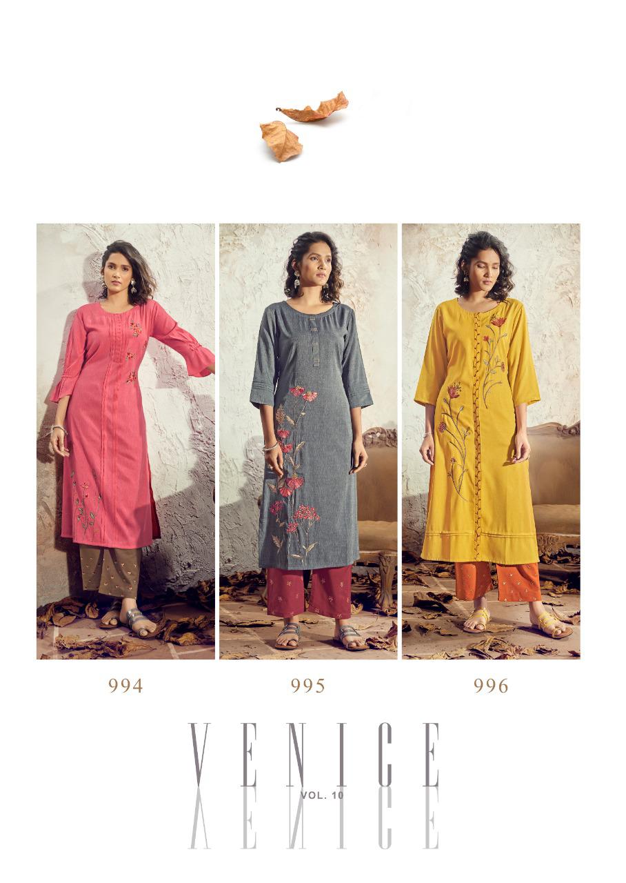 vink venice vol 10 viscose new and modern style kurti with pants catalog