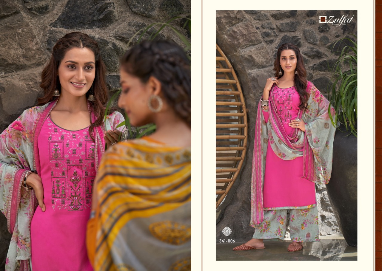 zulfat designer mohini  cotton  exclusive look salwae suit catalog