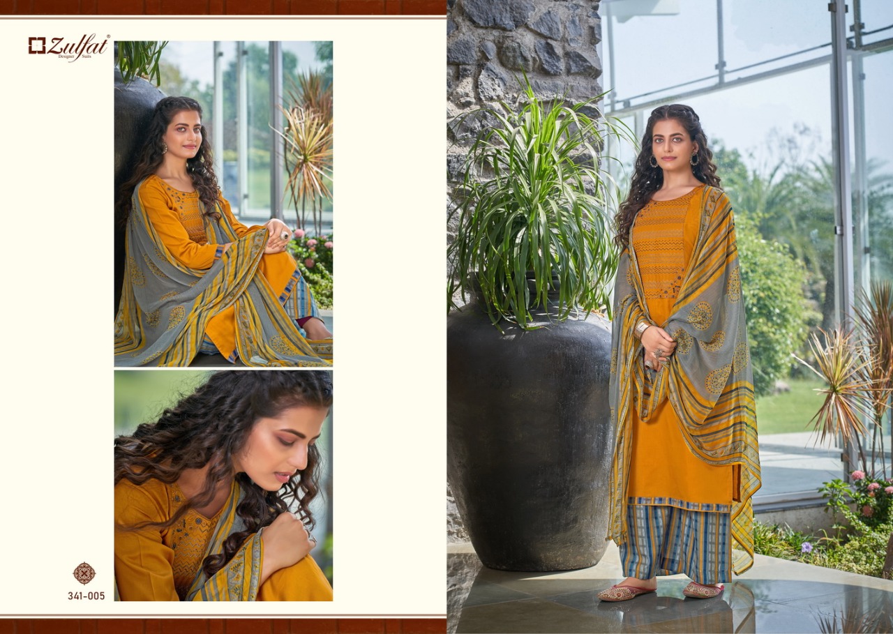 zulfat designer mohini  cotton  exclusive look salwae suit catalog