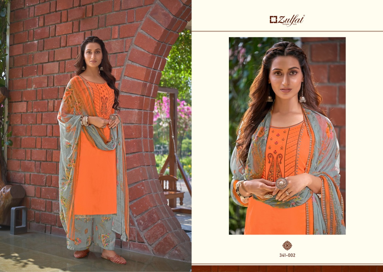 zulfat designer mohini  cotton  exclusive look salwae suit catalog