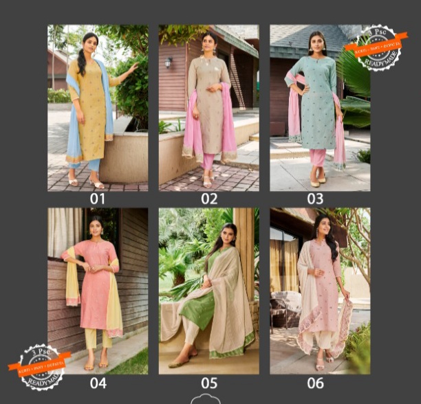 100 miiles carina cotton exclusive look kurti with pant dupatta catalog