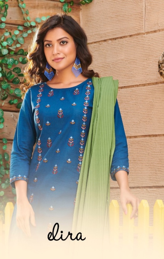 100 miiles elira cotton attrective colours kurti with pant and dupatta catalog