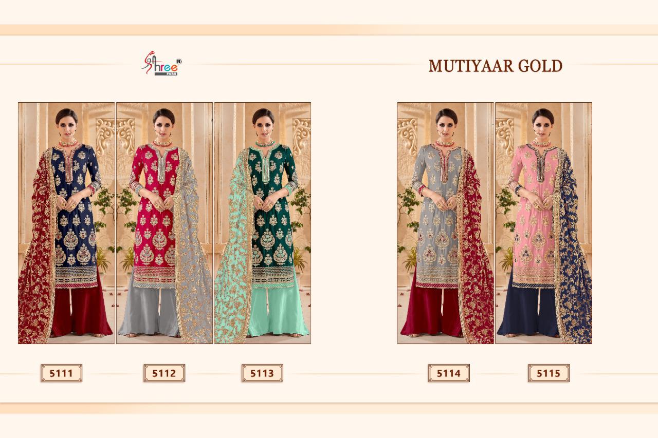 shree fabs mutiyaar gold georgette regal look Duppatta Pure Chinon salwar suit catalog