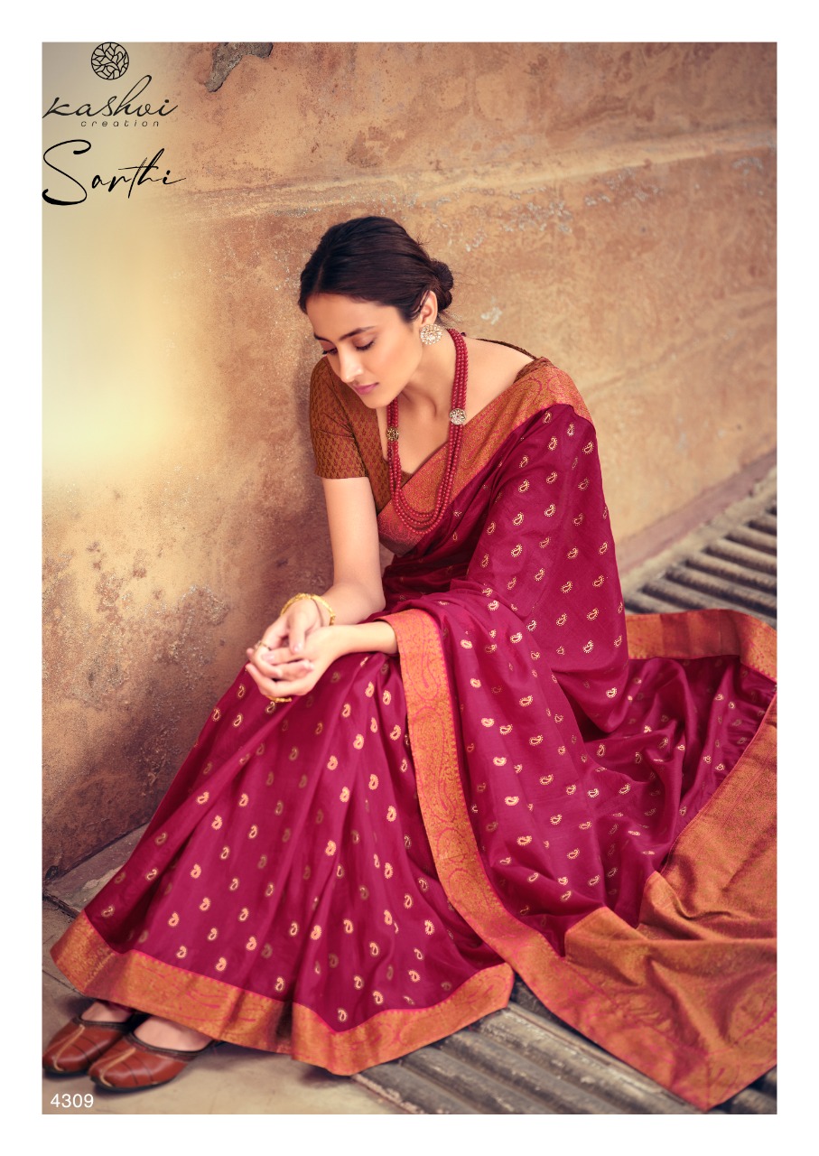 lt kashvi creation sarthi visoce silk regal look saree catalog