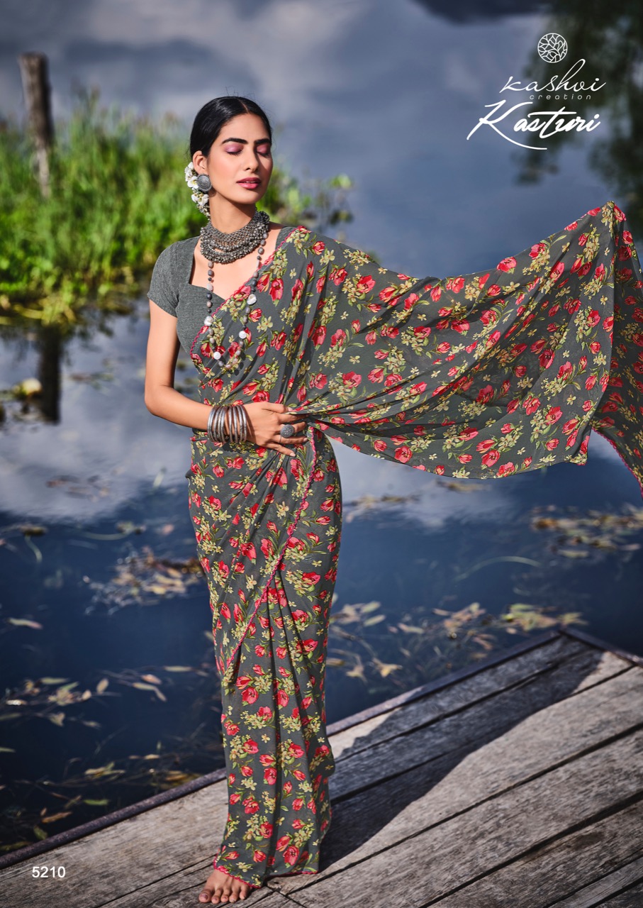 lt kashvi creation kasturi Weightless attrective print saree catalog