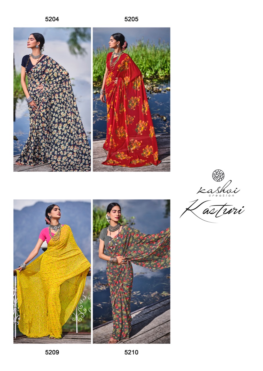 lt kashvi creation kasturi Weightless attrective print saree catalog