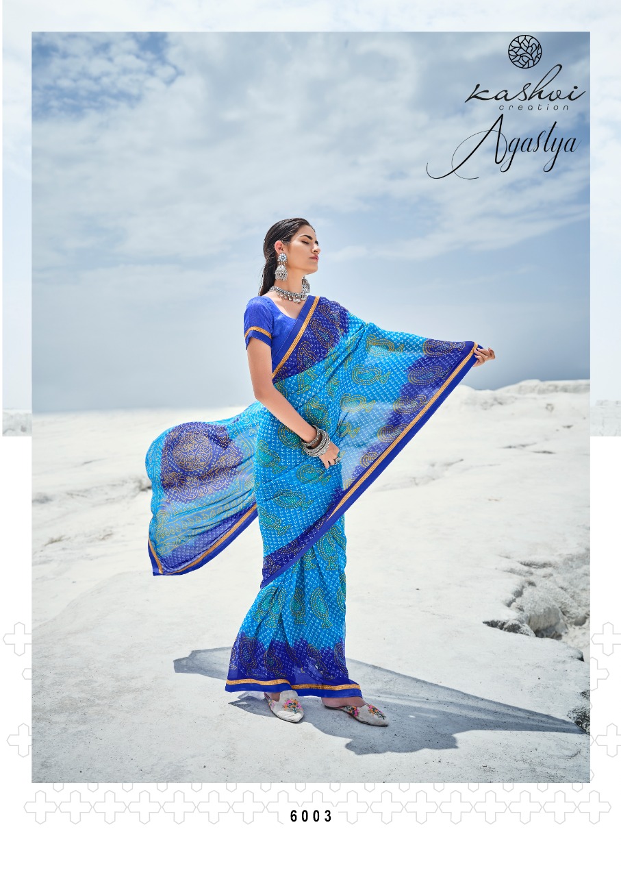 lt kashvi creation agastya georgget elegant print saree catalog