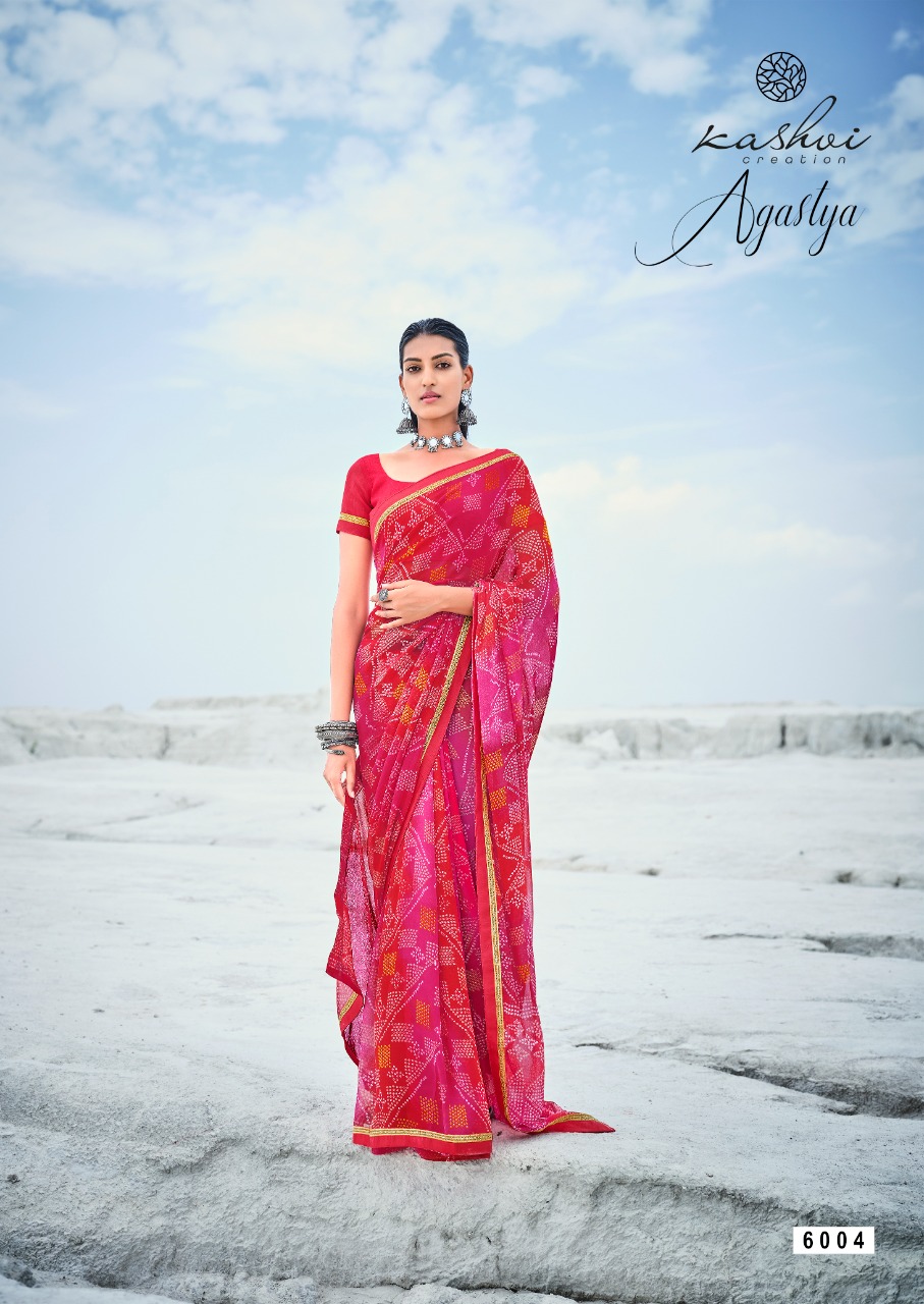 lt kashvi creation agastya georgget elegant print saree catalog