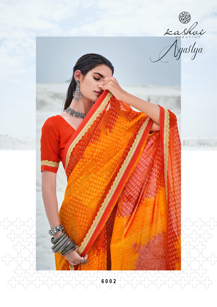 lt kashvi creation agastya georgget elegant print saree catalog