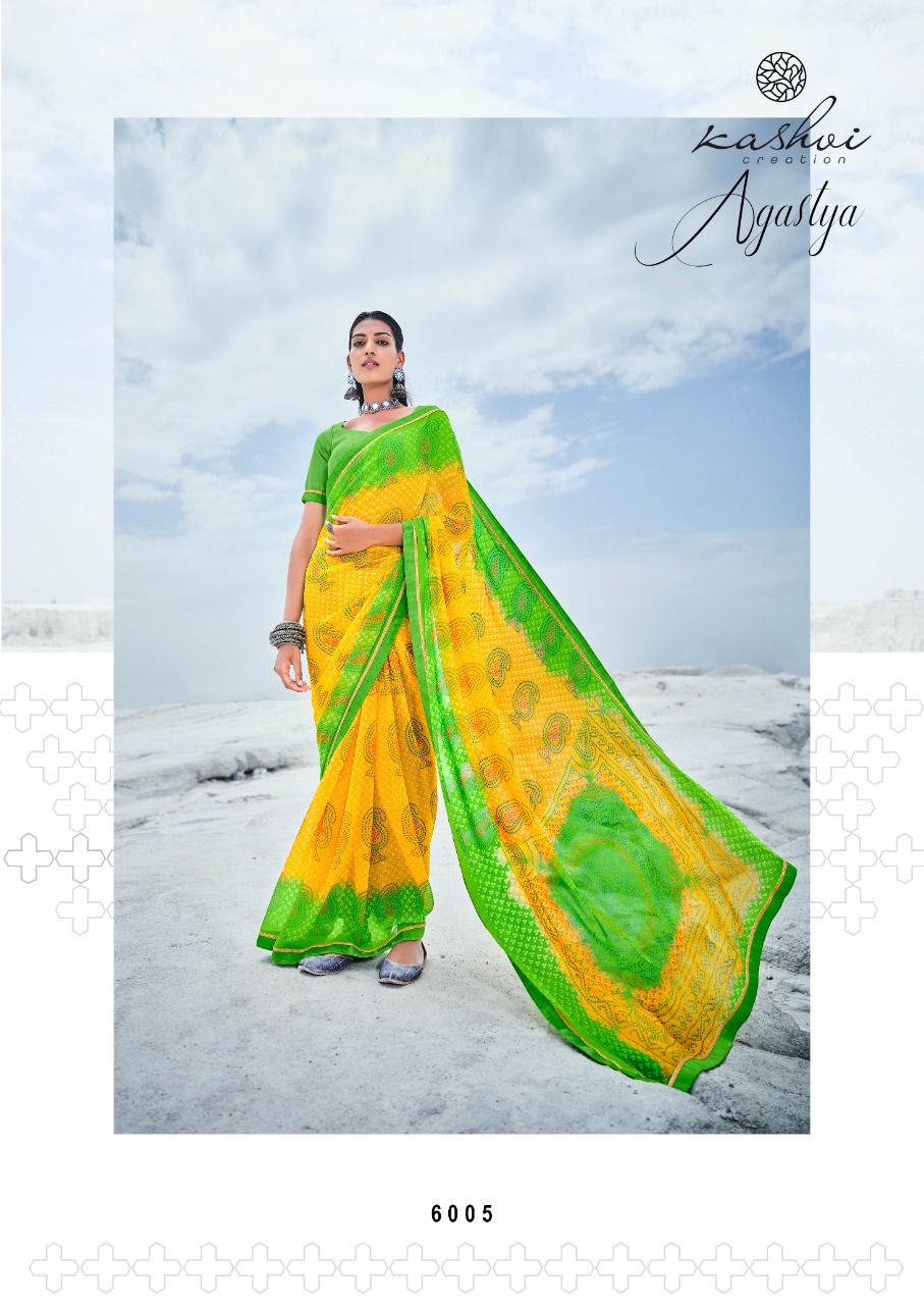 lt kashvi creation agastya georgget elegant print saree catalog