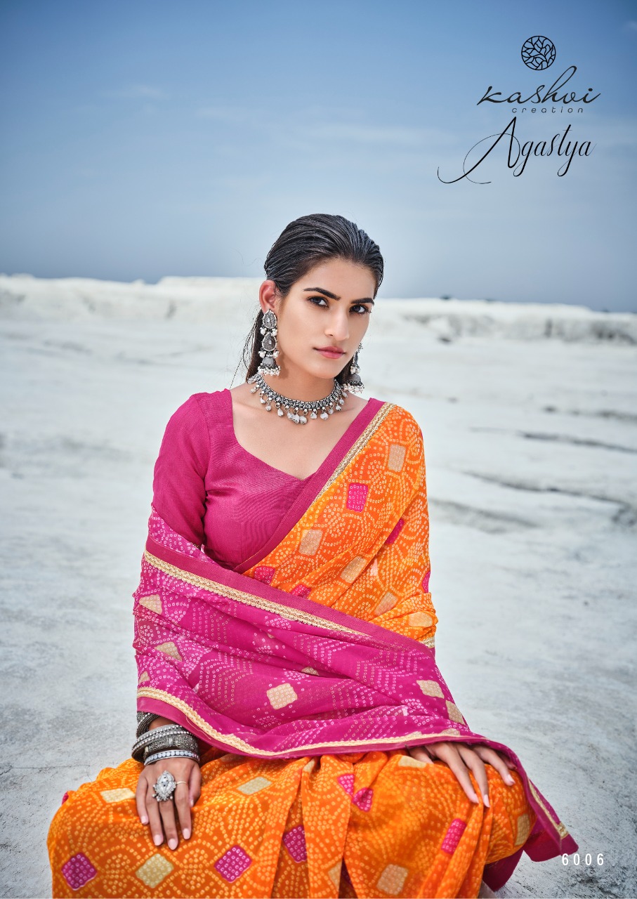 lt kashvi creation agastya georgget elegant print saree catalog