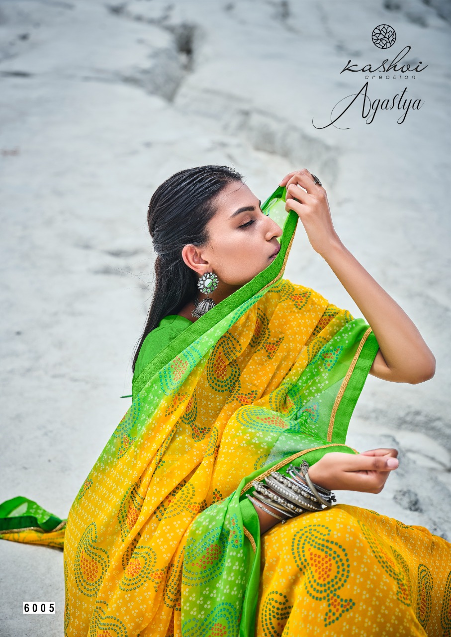 lt kashvi creation agastya georgget elegant print saree catalog